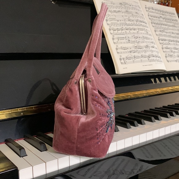 Antique Rose, velvet beaded evening bag - Picture 4 of 8